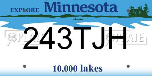 243TJH Minnesota License Plate
