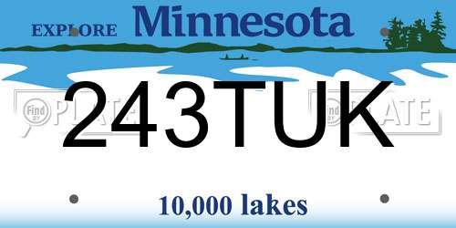 243TUK Minnesota License Plate