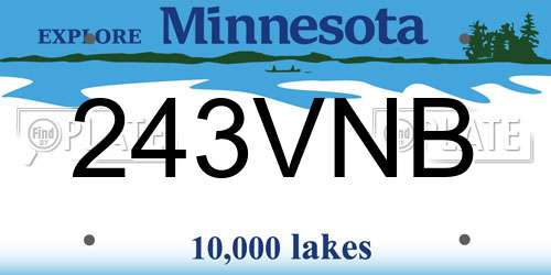 243VNB Minnesota License Plate