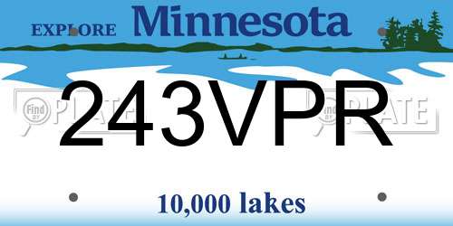 243VPR Minnesota License Plate