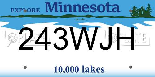 243WJH Minnesota License Plate