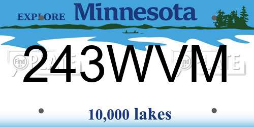 243WVM Minnesota License Plate