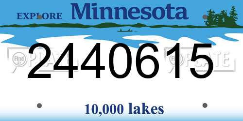 2440615 Minnesota License Plate