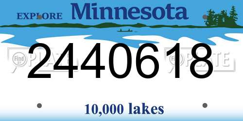 2440618 Minnesota License Plate