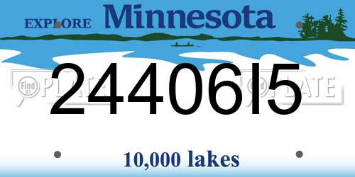24406I5 Minnesota License Plate