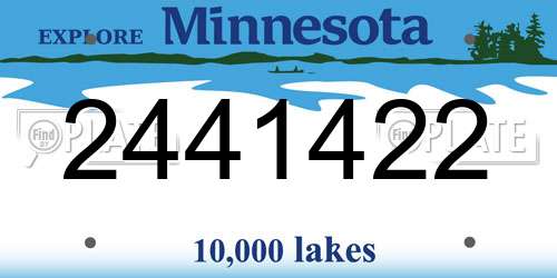 2441422 Minnesota License Plate