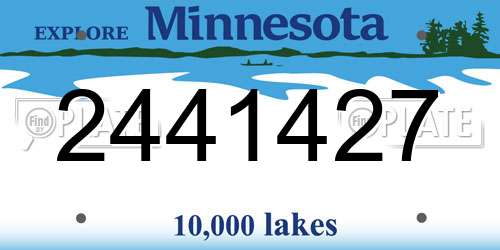 2441427 Minnesota License Plate