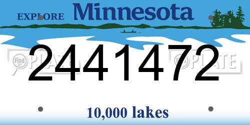 2441472 Minnesota License Plate