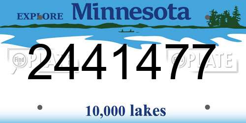 2441477 Minnesota License Plate