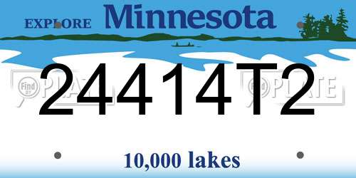 24414T2 Minnesota License Plate