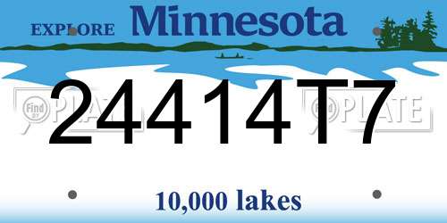 24414T7 Minnesota License Plate