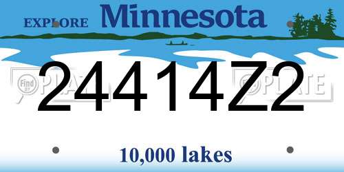 24414Z2 Minnesota License Plate