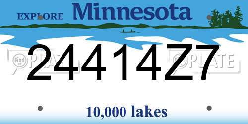 24414Z7 Minnesota License Plate