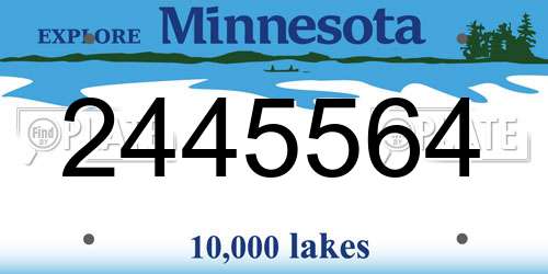 2445564 Minnesota License Plate