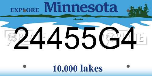 24455G4 Minnesota License Plate