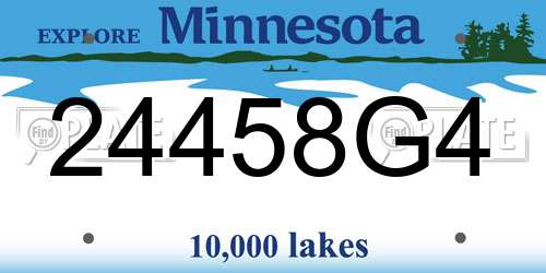 24458G4 Minnesota License Plate