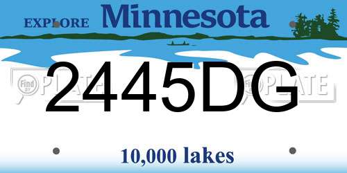 2445DG Minnesota License Plate