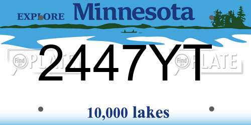 2447YT Minnesota License Plate