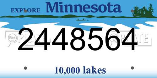 2448564 Minnesota License Plate