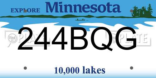 244BQG Minnesota License Plate