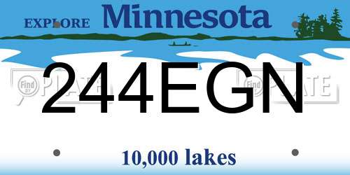 244EGN Minnesota License Plate