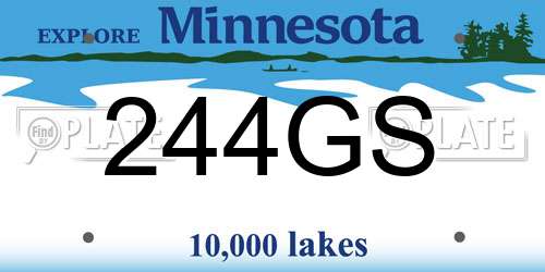 244GS Minnesota License Plate