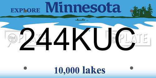 244KUC Minnesota License Plate