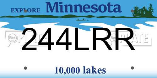 244LRR Minnesota License Plate