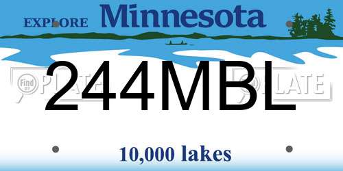 244MBL Minnesota License Plate