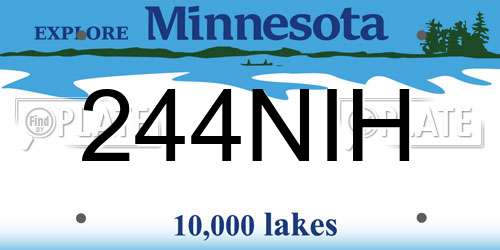 244NIH Minnesota License Plate