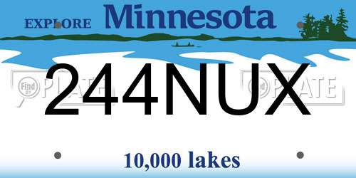 244NUX Minnesota License Plate