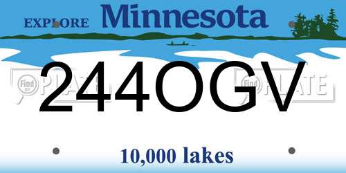 244OGV Minnesota License Plate
