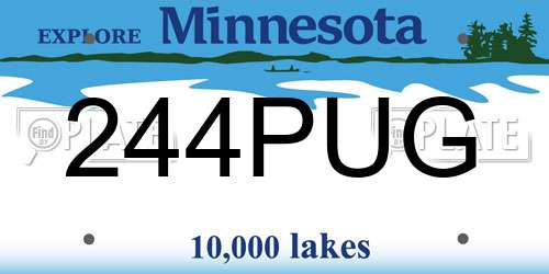244PUG Minnesota License Plate