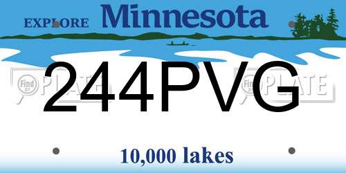 244PVG Minnesota License Plate