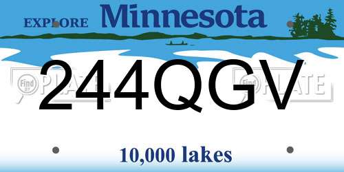 244QGV Minnesota License Plate