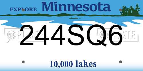 244SQ6 Minnesota License Plate