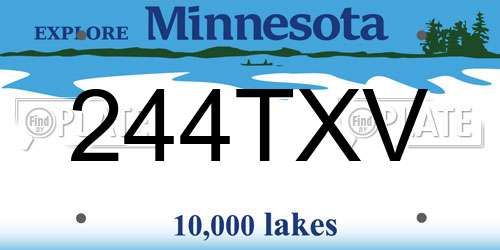 244TXV Minnesota License Plate
