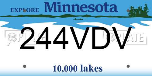 244VDV Minnesota License Plate
