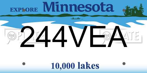 244VEA Minnesota License Plate