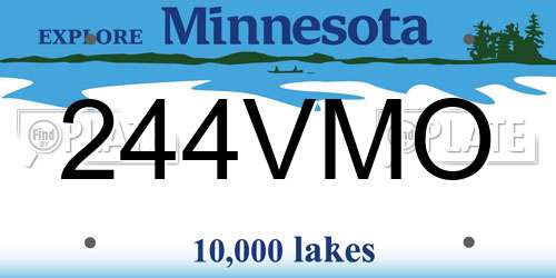 244VMO Minnesota License Plate