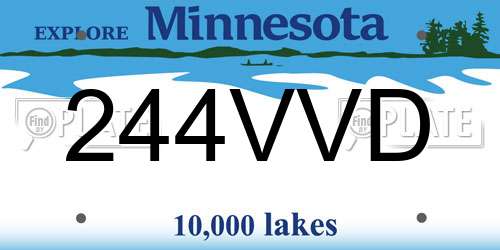 244VVD Minnesota License Plate