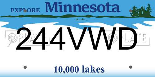 244VWD Minnesota License Plate