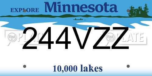 244VZZ Minnesota License Plate