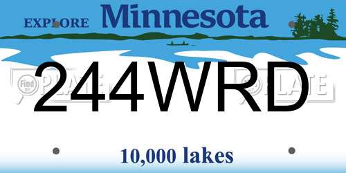 244WRD Minnesota License Plate