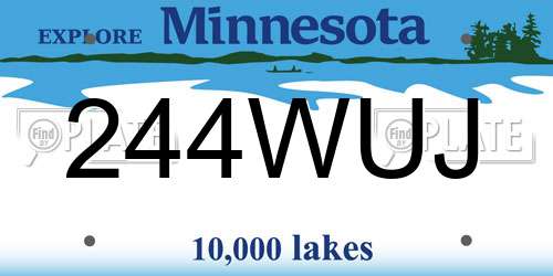 244WUJ Minnesota License Plate
