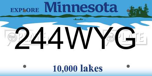 244WYG Minnesota License Plate
