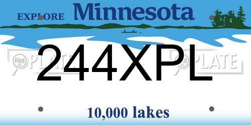 244XPL Minnesota License Plate