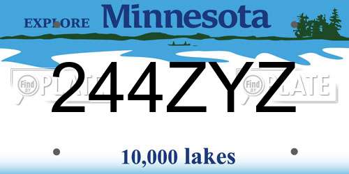 244ZYZ Minnesota License Plate
