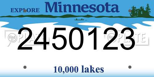 2450123 Minnesota License Plate