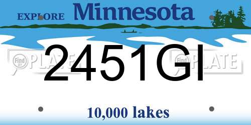2451GI Minnesota License Plate